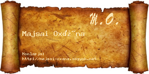 Majsai Oxána névjegykártya